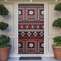 Fiji Masi Tapa Pattern Red Door Cover - Polynesian Pride