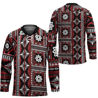 Fiji Masi Tapa Pattern Red Hockey Jersey - Polynesian Pride