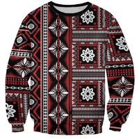 Fiji Masi Tapa Pattern Red Sweatshirt - Polynesian Pride