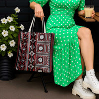 Fiji Masi Tapa Pattern Red Tote Bag - Polynesian Pride