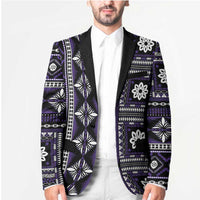 Fiji Masi Tapa Pattern Purple Blazer - Polynesian Pride