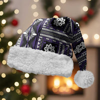 Fiji Masi Tapa Pattern Purple Christmas Santa Hat - Polynesian Pride