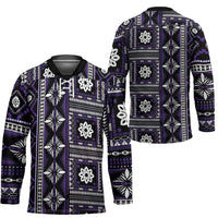 Fiji Masi Tapa Pattern Purple Hockey Jersey - Polynesian Pride