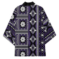 Fiji Masi Tapa Pattern Purple Kimono - Polynesian Pride