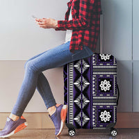 Fiji Masi Tapa Pattern Purple Luggage Cover - Polynesian Pride