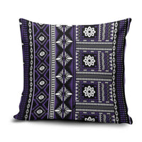 Fiji Masi Tapa Pattern Purple Pillow Cover - Polynesian Pride