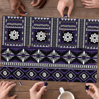 Fiji Masi Tapa Pattern Purple Puzzle - Polynesian Pride
