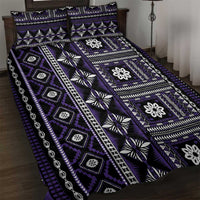 Fiji Masi Tapa Pattern Purple Quilt Bed Set - Polynesian Pride