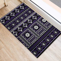 Fiji Masi Tapa Pattern Purple Rubber Doormat - Polynesian Pride