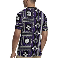 Fiji Masi Tapa Pattern Purple Rugby Jersey - Polynesian Pride
