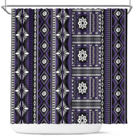 Fiji Masi Tapa Pattern Purple Shower Curtain - Polynesian Pride