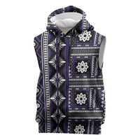Fiji Masi Tapa Pattern Purple Sleeveless Hoodie - Polynesian Pride