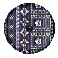 Fiji Masi Tapa Pattern Purple Spare Tire Cover - Polynesian Pride