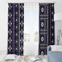 Fiji Masi Tapa Pattern Purple Window Curtain - Polynesian Pride