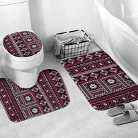 Fiji Masi Tapa Pattern Pink Bathroom Set - Polynesian Pride