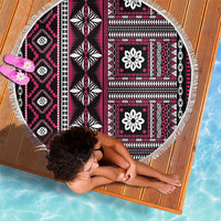 Fiji Masi Tapa Pattern Pink Beach Blanket - Polynesian Pride