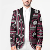 Fiji Masi Tapa Pattern Pink Blazer - Polynesian Pride