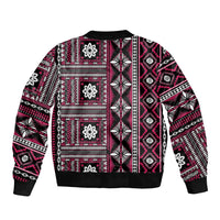Fiji Masi Tapa Pattern Pink Bomber Jacket - Polynesian Pride