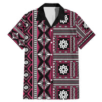 Fiji Masi Tapa Pattern Pink Family Matching Mermaid Dress and Hawaiian Shirt - Polynesian Pride