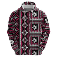 Fiji Masi Tapa Pattern Pink Hoodie - Polynesian Pride