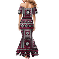 Fiji Masi Tapa Pattern Pink Mermaid Dress - Polynesian Pride