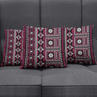 Fiji Masi Tapa Pattern Pink Pillow Cover - Polynesian Pride