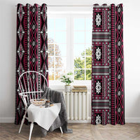 Fiji Masi Tapa Pattern Pink Window Curtain - Polynesian Pride