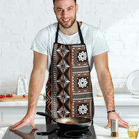 Fiji Masi Tapa Pattern Orange Apron - Polynesian Pride