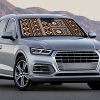 Fiji Masi Tapa Pattern Orange Auto Sun Shade - Polynesian Pride