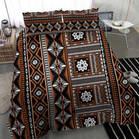 Fiji Masi Tapa Pattern Orange Bedding Set - Polynesian Pride