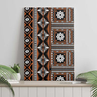 Fiji Masi Tapa Pattern Orange Canvas Wall Art - Polynesian Pride