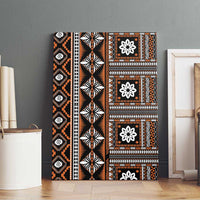 Fiji Masi Tapa Pattern Orange Canvas Wall Art - Polynesian Pride