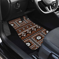 Fiji Masi Tapa Pattern Orange Car Mats - Polynesian Pride