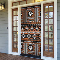 Fiji Masi Tapa Pattern Orange Door Cover - Polynesian Pride