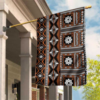 Fiji Masi Tapa Pattern Orange Garden Flag - Polynesian Pride