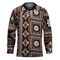 Fiji Masi Tapa Pattern Orange Hockey Jersey - Polynesian Pride