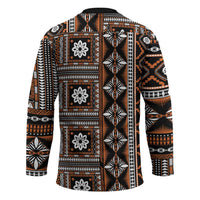 Fiji Masi Tapa Pattern Orange Hockey Jersey - Polynesian Pride