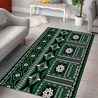 Fiji Masi Tapa Pattern Green Area Rug - Polynesian Pride