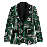 Fiji Masi Tapa Pattern Green Blazer - Polynesian Pride