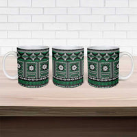 Fiji Masi Tapa Pattern Green Ceramic Mug - Polynesian Pride