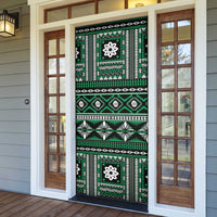 Fiji Masi Tapa Pattern Green Door Cover - Polynesian Pride