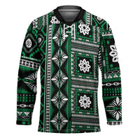 Fiji Masi Tapa Pattern Green Hockey Jersey - Polynesian Pride