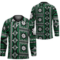 Fiji Masi Tapa Pattern Green Hockey Jersey - Polynesian Pride