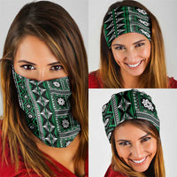 Fiji Masi Tapa Pattern Green Neck Gaiter - Polynesian Pride