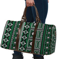 Fiji Masi Tapa Pattern Green Travel Bag - Polynesian Pride
