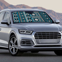 Fiji Masi Tapa Pattern Blue Auto Sun Shade - Polynesian Pride