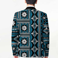 Fiji Masi Tapa Pattern Blue Blazer - Polynesian Pride