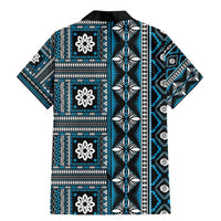 Fiji Masi Tapa Pattern Blue Family Matching Mermaid Dress and Hawaiian Shirt - Polynesian Pride