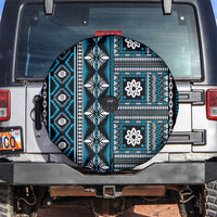 Fiji Masi Tapa Pattern Blue Spare Tire Cover - Polynesian Pride