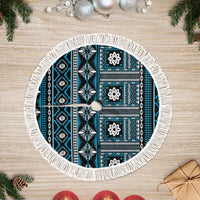 Fiji Masi Tapa Pattern Blue Tree Skirt - Polynesian Pride